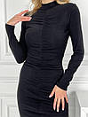 Коротке облягаюче плаття гольф зі складками та коміром-стійкою (р. 42-46) 4035074, фото 3