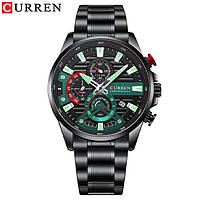 Классические мужские наручные часы Curren 8415 Black-Green