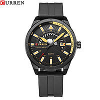 Классические мужские наручные часы Curren 8421 Black-Yellow