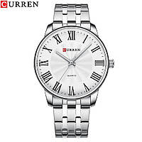 Классические мужские наручные часы Curren 8422 Silver-White