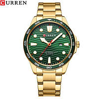 Классические мужские наручные часы Curren 8426 Gold-Green