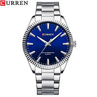 Классические мужские наручные часы Curren 8425 Silver-Blue