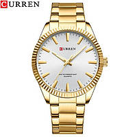 Классические мужские наручные часы Curren 8425 Gold-White