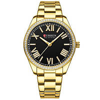 Классические женские наручные часы Curren 9088 Gold-Black