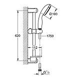 Душовий гарнітур зі штангою, 2 режими струменя Grohe New Tempesta Classic (27926001), фото 2