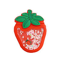 Силиконовый футляр Epik Fruits series with Sparkles Water для наушников AirPods 1/2 + кольцо strawberry /