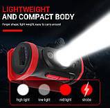Налобний ліхтар з червоним світлом і кліпсою DAINING M10 (Датчик руху, Індикація заряду, Type-C usb, IPX5), фото 2