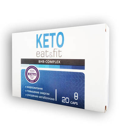 Keto Eat & Fit BHB — комплекс для схуднення на основі кетогенної дієти (Кето Іт Енд Фіт) 20 капс, фото 1