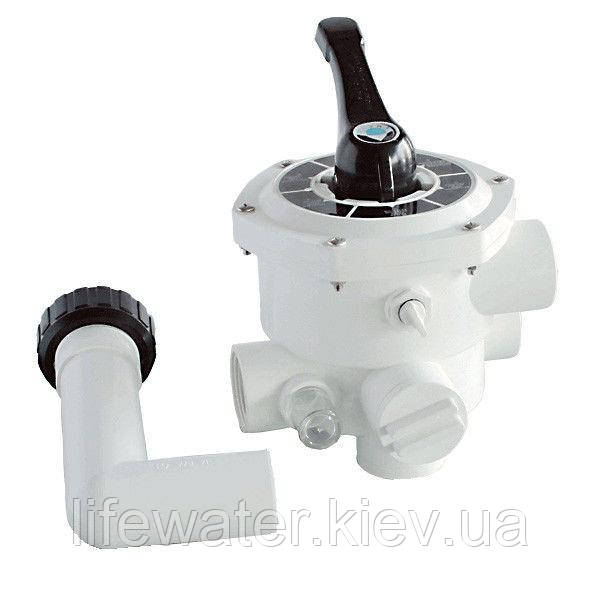 Emaux Кран шестиходовий Emaux MPV03 (1.5") боковий (88280811В) білий