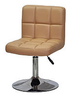 Кресло Arno CH-Base кожзам бежевый 1009, на хромированной опоре-блине D-385 mm