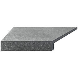 Aquaviva Кутовий  Г-подібний елемент бортової плитки Aquaviva Granito Gray, 595x345x50(20) мм (лівий/45°)