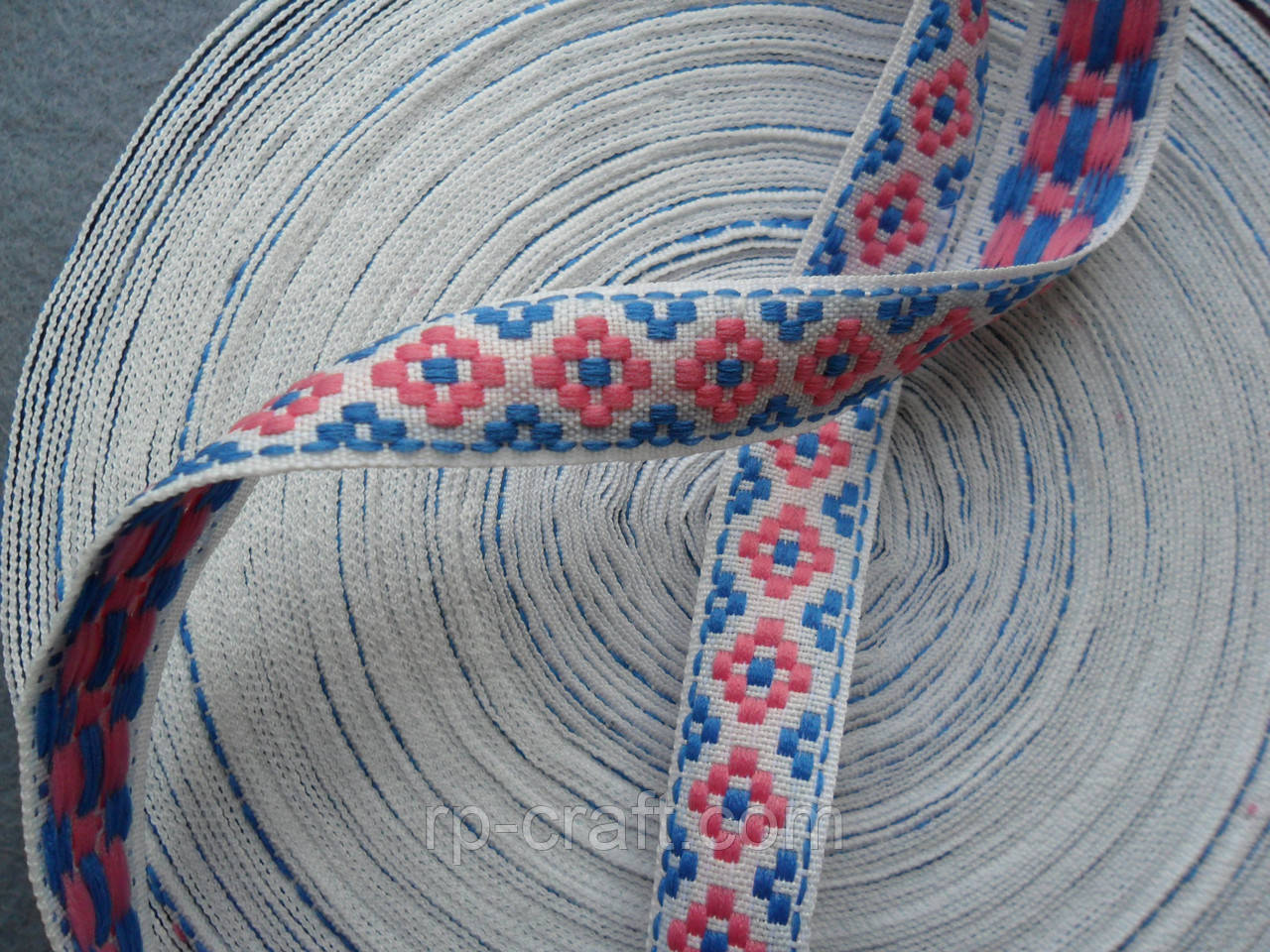 Тасьма декоративна з тканим орнаментом.  16 мм