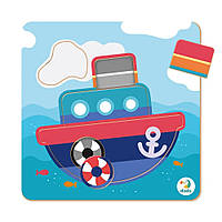 Детский пазл-сортер Dodo Кораблик 300350, рамка вкладыш, развивающая игра для малышей, 5 элементов, ДоДо