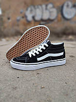 36 р VANS Old Skool HIGH Black / White Кеди Ванс високі унісекс замшеві чорні з білим, фото 6