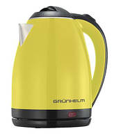 Електрочайник дисковий 1.8 л Grunhelm EKS-1865Y Yellow чайник електричний жовтий Обертання на 360°