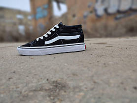 36 р VANS Old Skool HIGH Black / White Кеди Ванс високі унісекс замшеві чорні з білим, фото 3