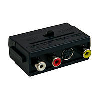 Переходник SCART - 3 RCA+S-VIDEO SH 3009 аудио-видео адаптер переходник 21-пин скарт тюльпан