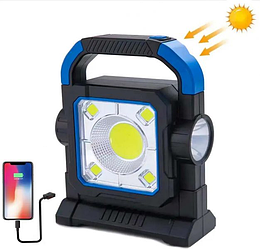 УЦІНКА!!! Світлодіодний Power Bank ліхтар кемпінг на сонячній батареї 7078A 5W+COB+LED, ЗП micro USB