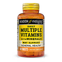 Мультивітаміни та мінерали на кожен день, Daily Multiple Vitamins With Minerals, Mason Natural, 60 таблеток