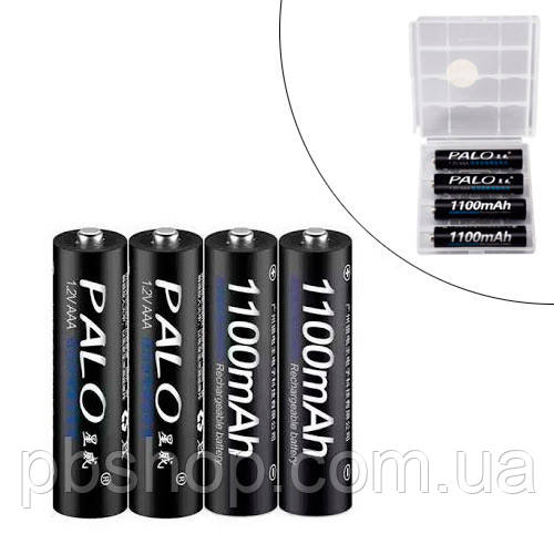 Акумулятор AAA 1.2В 1100мАг, 4шт, Ni-MH, PALO, в боксі, фото 1