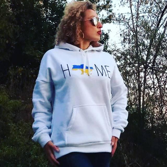 Худі патріотичний з принтом HOME на флісі