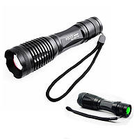 Светодиодный аккумуляторный фонарик, мощный ручной фонарь тактический, фонарик на аккумуляторе