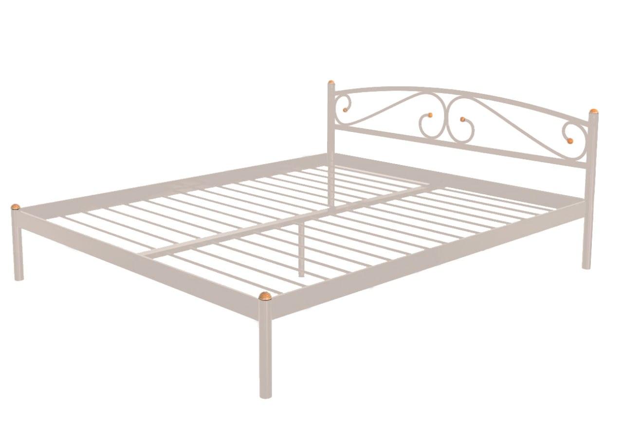 Ліжко полуторне металеве Метакам VERONA-1 190X140 Бежевий, фото 1