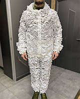 Маскировочный костюм зимний белый Yakeda, куртка и брюки Маскхалат Костюм белый армейский