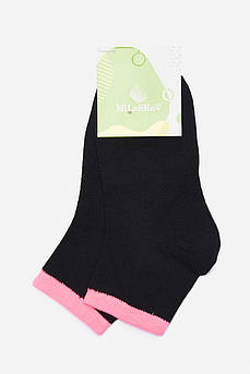 Шкарпетки для дівчинки чорні з рожевою гумкою розмір 31-35                                           154013M