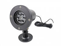 Лазерный проектор стробоскоп белые снежинки для улицы и помещений Outdoor Lawn White Snowflake Light черный