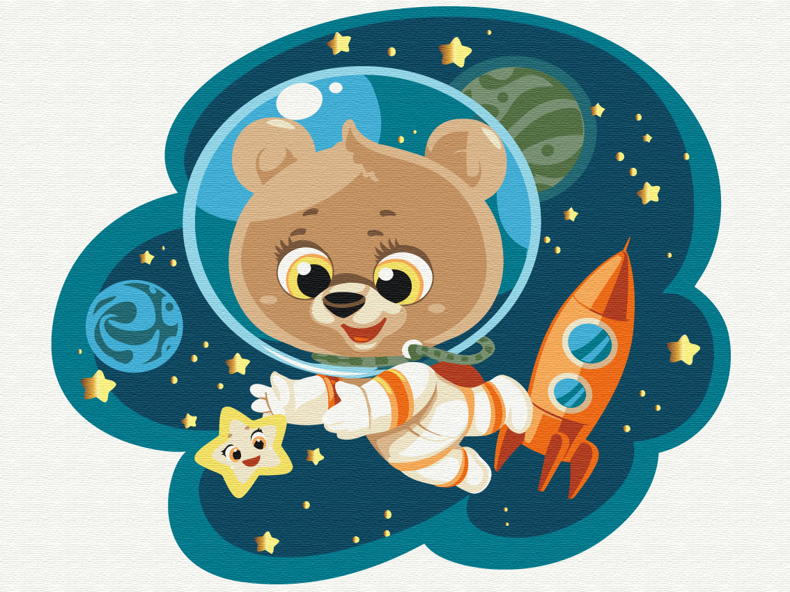 Картина за номерами Brushme, Космічний ведмедик 30х40 см
