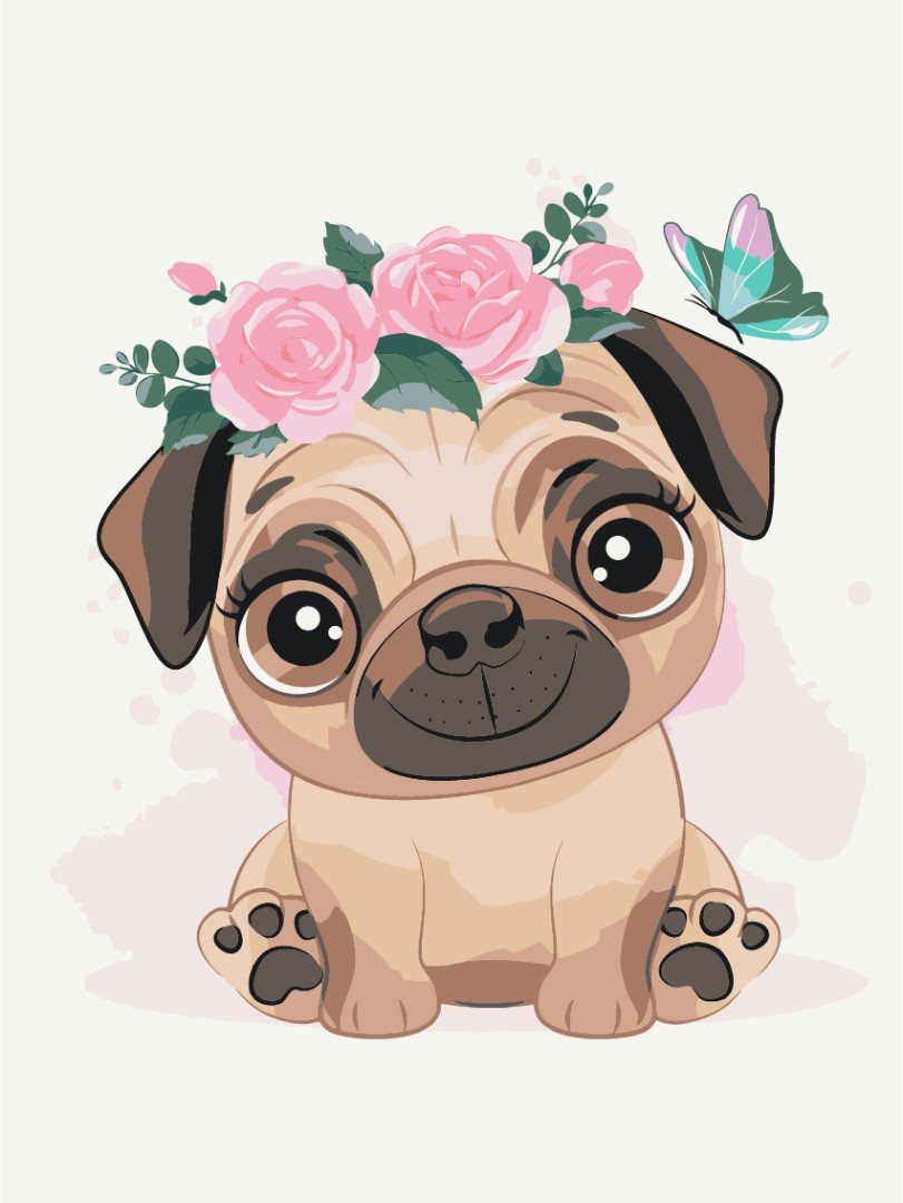 Картина за номерами Brushme, Милий мопс 30х40 см, фото 1