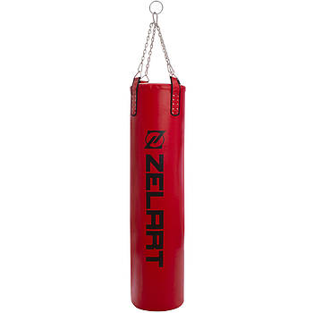 Мішок боксерський Циліндр із ланцюгом ZELART BO-1979 висота 180 см червоний