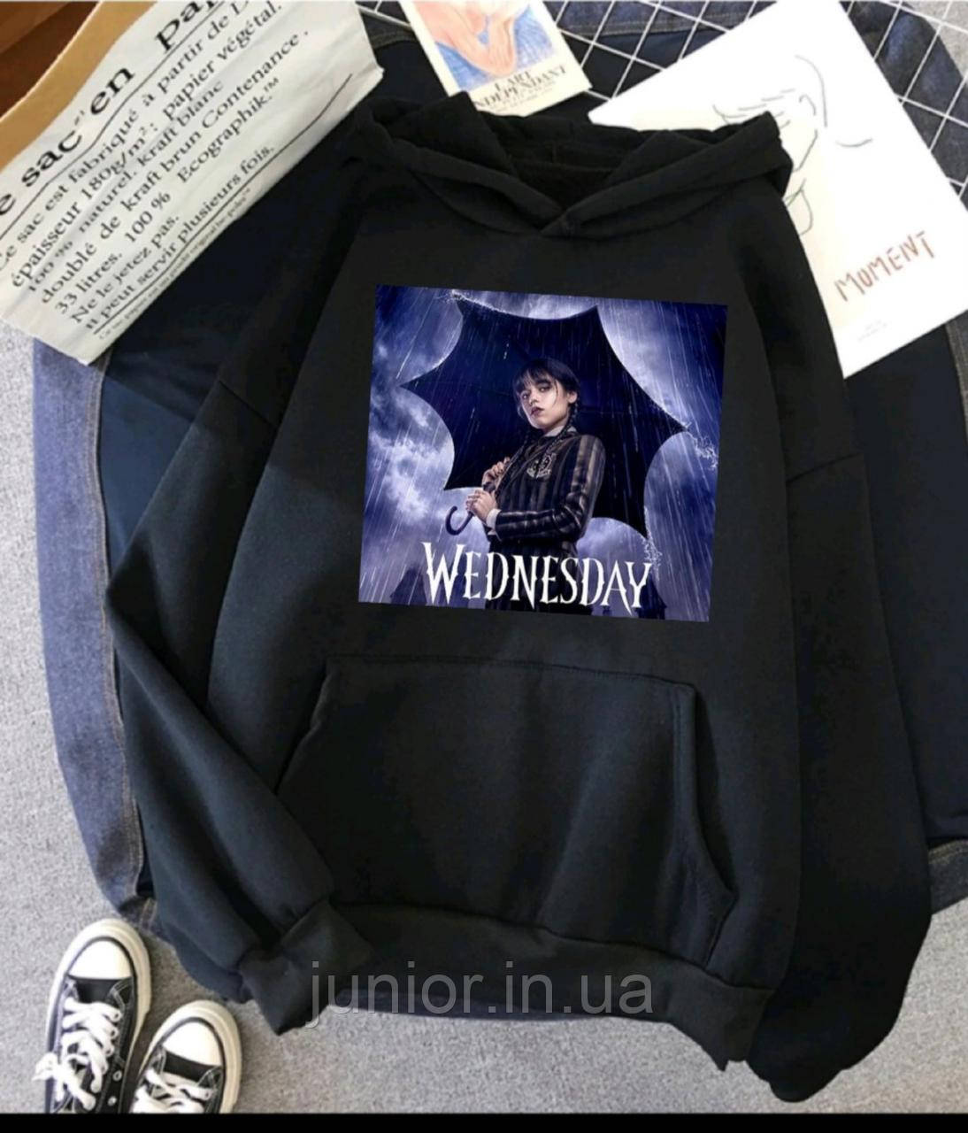 Худі з Венсдей Адамс "WEDNESDAY" (128-158р)