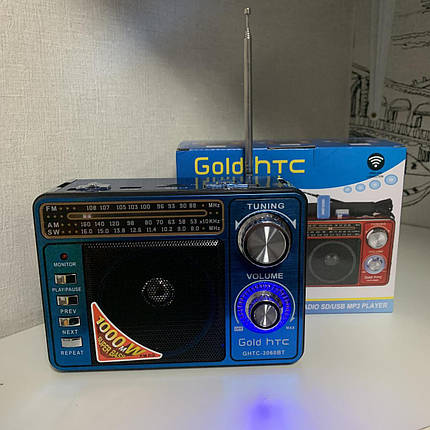Портативний радіоприймач FM/MP3-USB/SD/Bluetooth GHTC-3060ВТ, фото 1