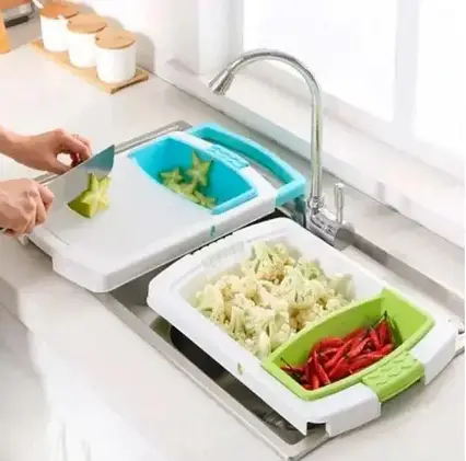 Кухонна обробна дошка на раковину Dish washing Зелена, роздільна дошка на мийку, Дошка для кухні, фото 1