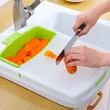 Кухонна обробна дошка на раковину Dish washing Зелена, роздільна дошка на мийку, Дошка для кухні, фото 3