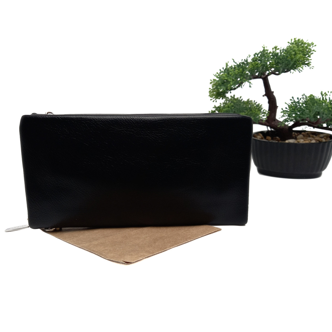 Гаманець жіночий на блискавці штучна шкіра чорний Арт.C-8996 black Saralyn (548)