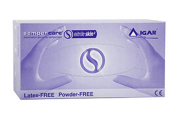 Рукавички нітрилові IGAR без пудри нестерильні 200шт розмір S (100 пар/1уп)