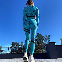Лосини жіночі M, Мармур Блакитний SuperStacy, фото 3