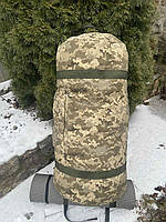Баул 120 литров армейский военный ЗСУ тактический сумка рюкзак походный с местом под каремат пиксель 1818
