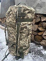 Тактичний рюкзак 120 літрів тканина кордура армійський військовий ЗСУ баул сумка похідний колір піксель 1818