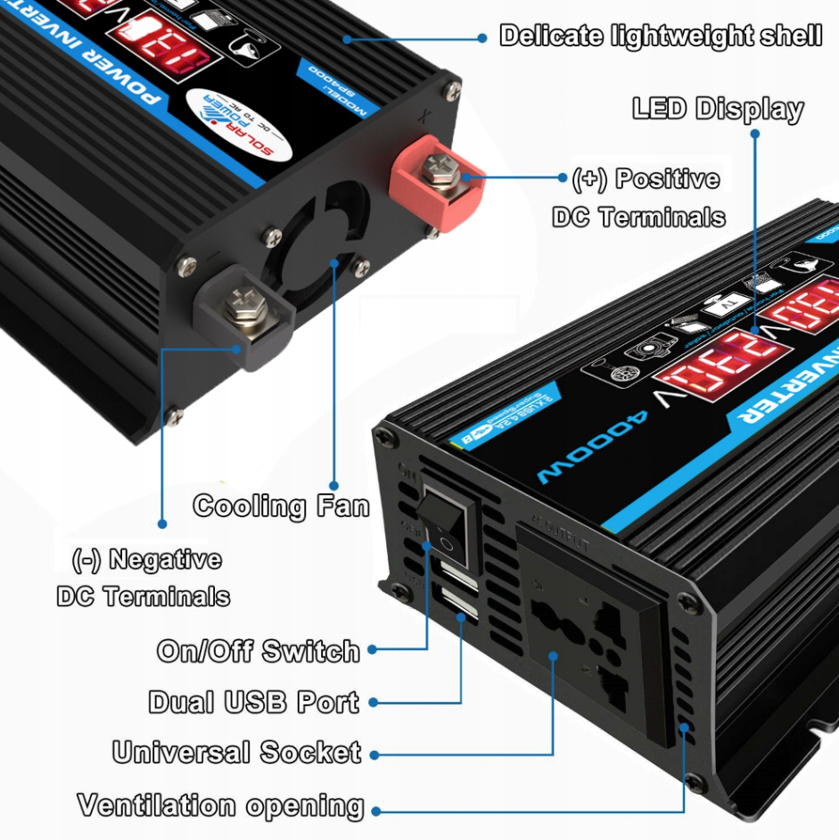 Инвертор с модифицированной синусоидой Solar Power SP4000 4000W пиковая