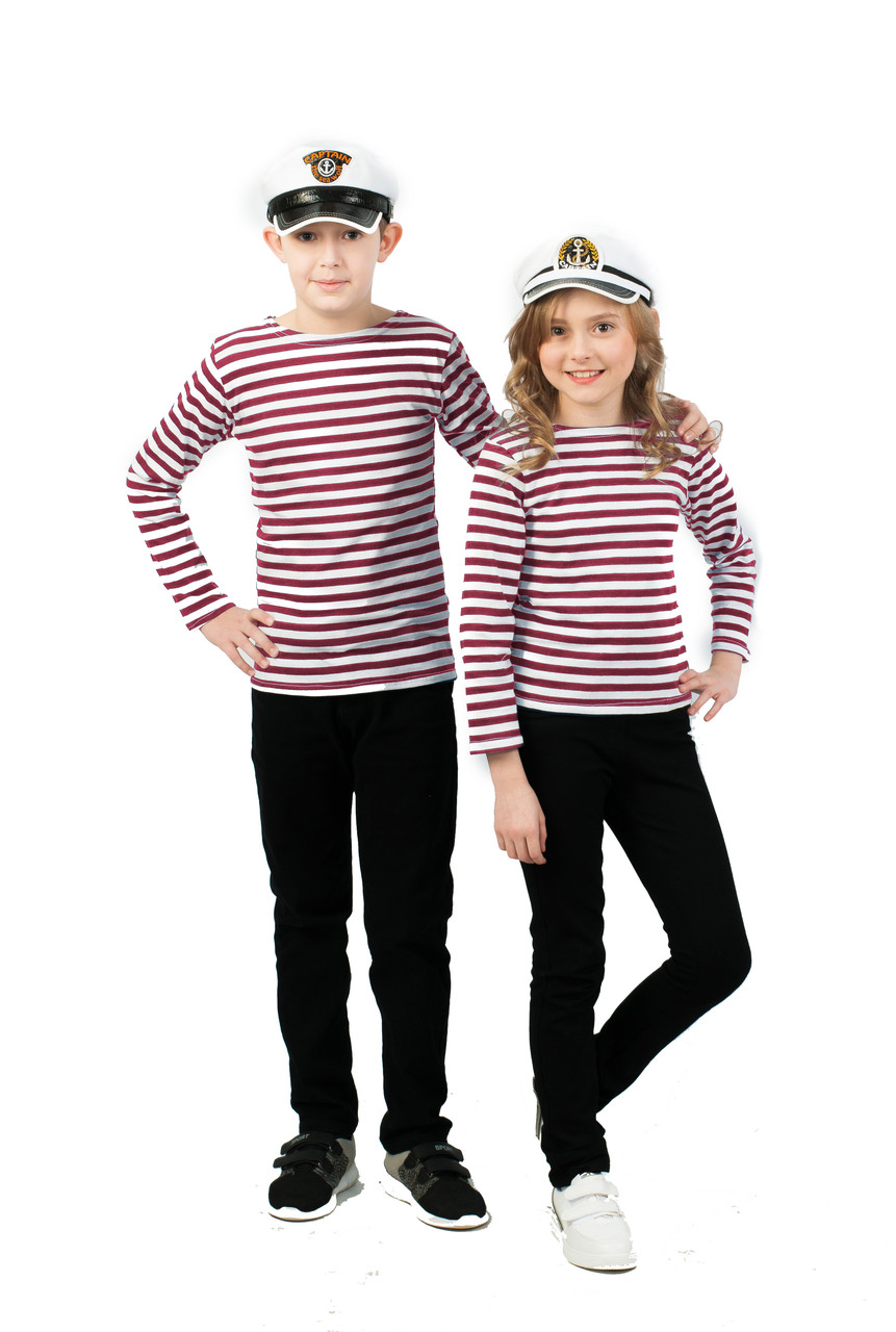 Тільник дитячий Червона/крапова смужка 100% бавовна Одеські тільняшки Розмір 26, фото 1