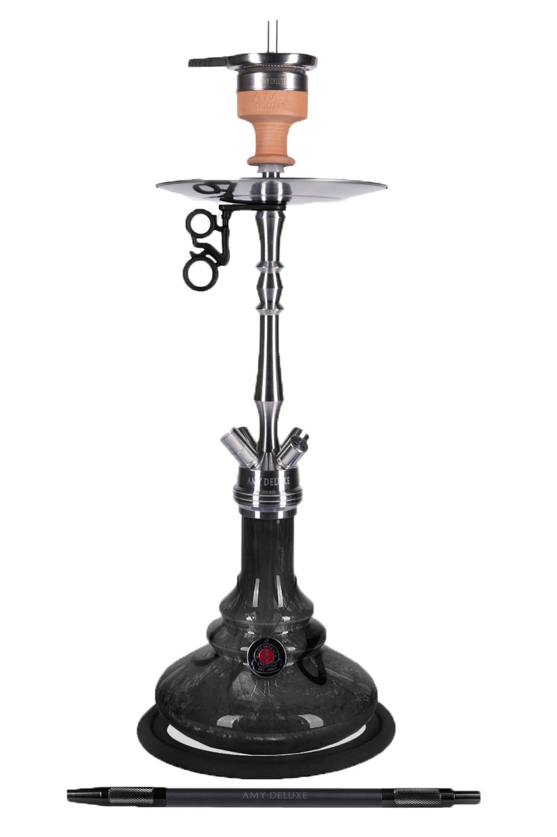 Кальян AMY Deluxe SS 07 Palm steel BASIC висота 70 см на 1 персону чорний