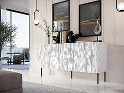 Комод Jungle 152 ПВХ, модерн, білий, чорний, чорний, чорний