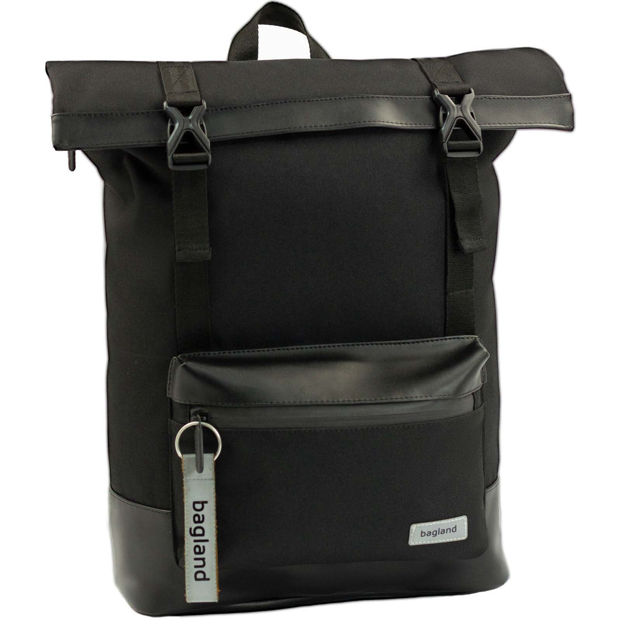Універсальний чорний рюкзак RollTop Bagland Dezert 24 л для подорожей та прогулянок (0058866)