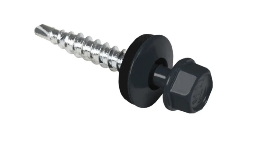 Саморіз покрівельний 4,8Х35 для дерева RAL 7016 антрацит (250 шт/уп)