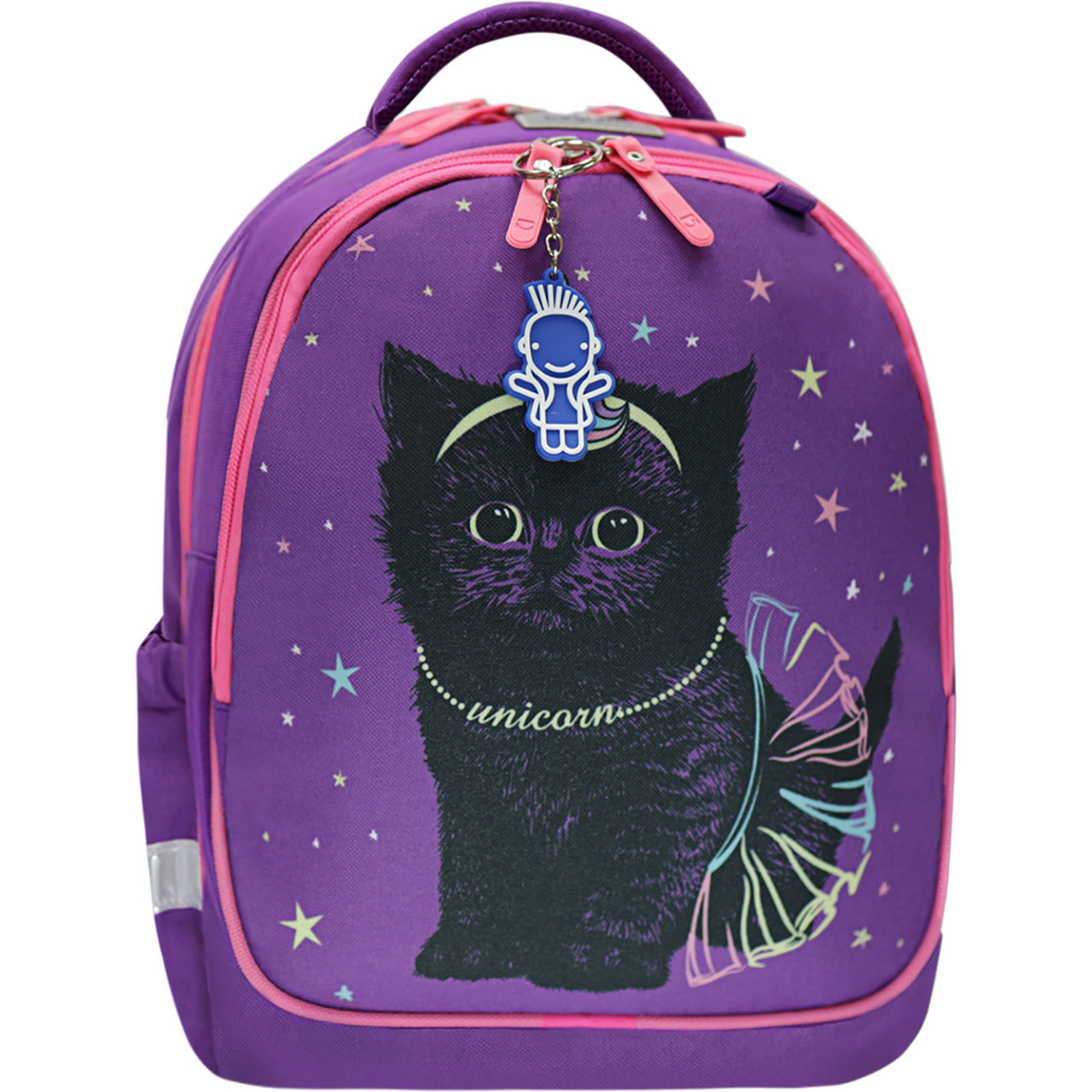 Шкільний рюкзак для дівчинки "Чорне кошеня" ортопедичний Bagland Butterfly 21 л фіолетовий 1154 (0056566)