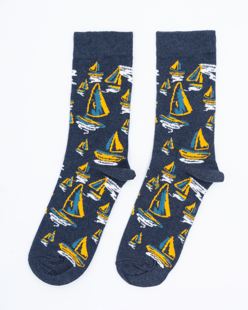 Шкарпетки темно-сині високі Кораблики